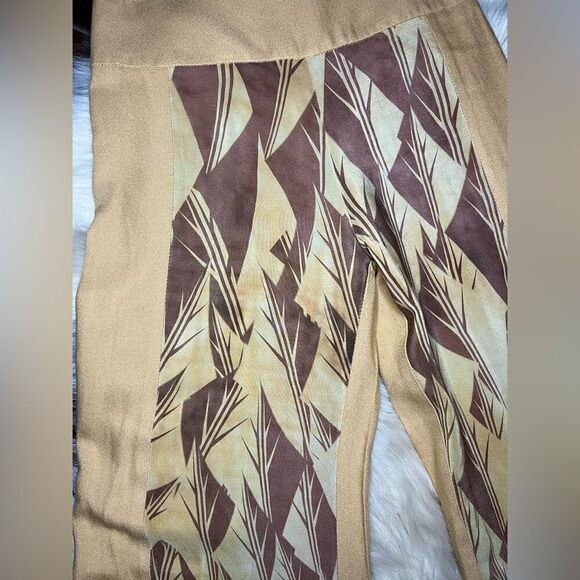 Bobstore mustard printed flat front pants sz XS/S (34) - Picture 2 of 9